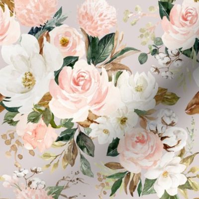 Vintage Magnolia Florals // Swiss Coffee