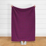 1" fuchsia and black buffalo plaid - pink and black plaid, pink plaid, pink tartan, tartan, buffalo check - girls plaid - pink and black