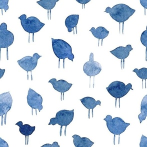 Abstract Birdies in Blue