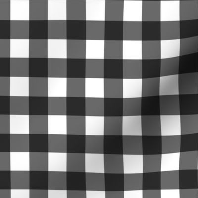 Gingham Plaid Check Charcoal Black