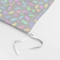 Rainbow Ticker Tape - black, half size 