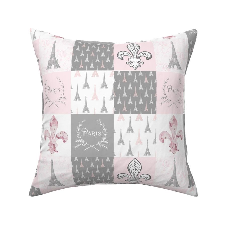 Paris Pink and Gray Patchwork