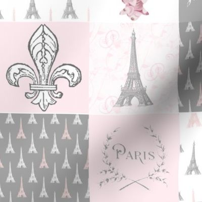 Paris Pink and Gray Patchwork