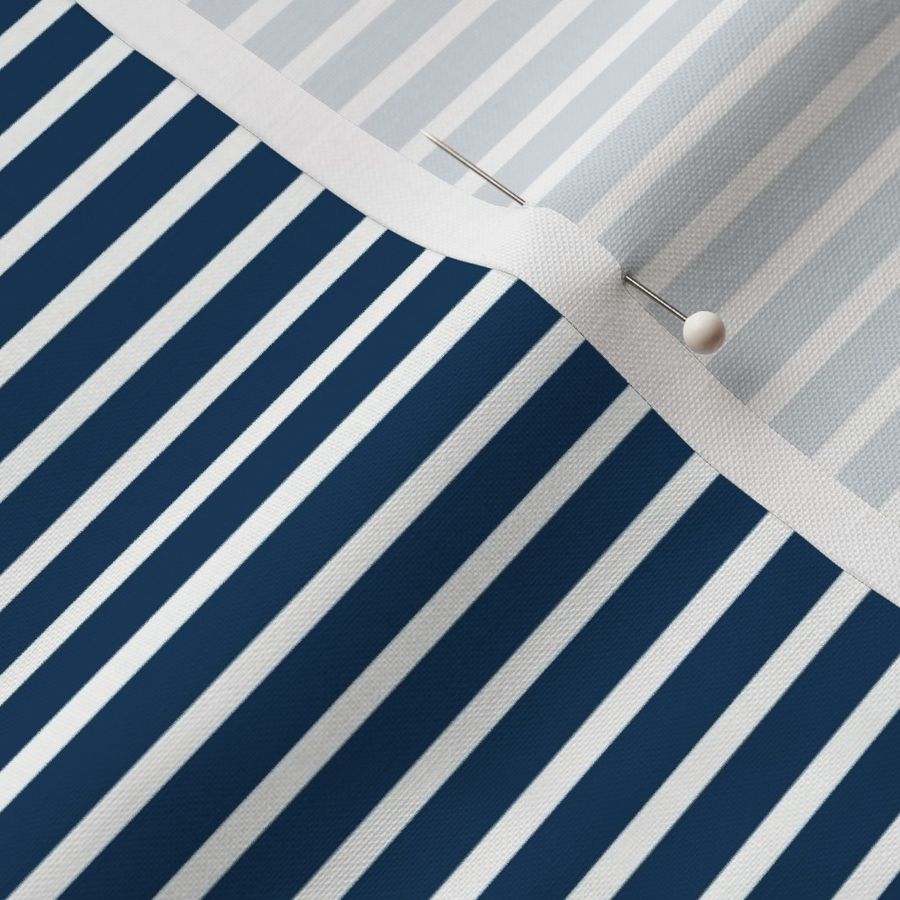 1/4 Inch Nautical Navy Blue and White Stripes