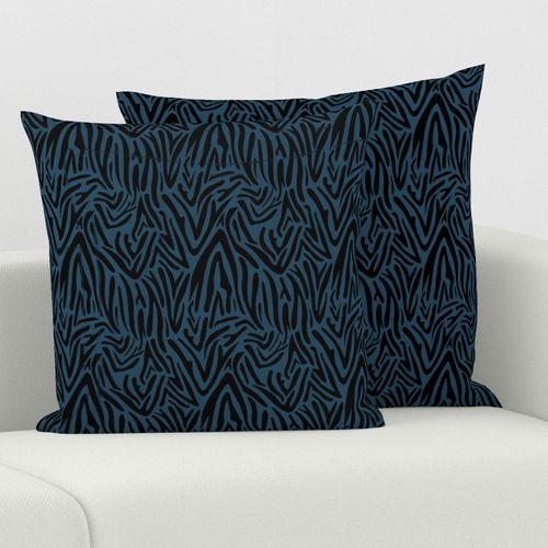 Minimal zebra wild life lovers abstract animal print monochrome trend night blue winter black