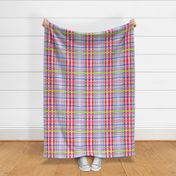 Hand-drawn abstract tartan #2 - white, large