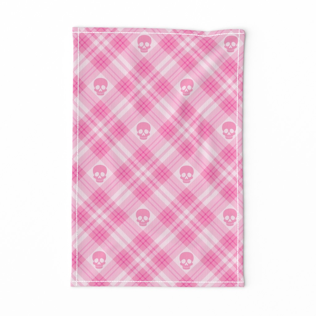  Skull Tartan Plaid in Pink