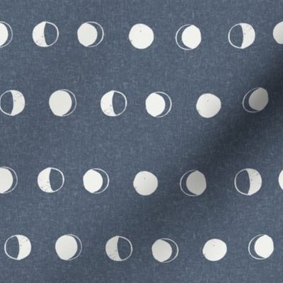 moon phase fabric - indigo sfx3928 - moon fabric, nursery fabric, baby fabric, boho fabric, witch fabric, muted fabric, earth toned fabric, muted colors