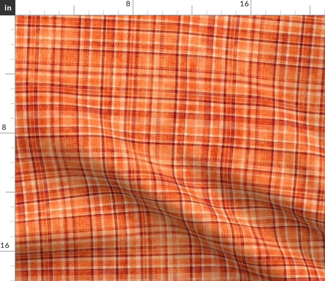 Stonewashed Orange Plaid