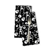 Little skulls and skeleton day of the dead halloween October fall design black and white monochrome