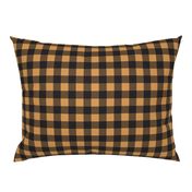 Forest Check - 1" squares - black and gold 