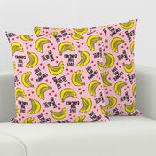 Love you bunches - bananas valentines - hearts - pink - LAD19