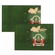 German Christmas Pyramid_Bg Green_27x18