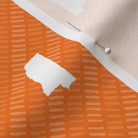 Mississippi State Shape Pattern Orange and White Stripes