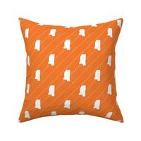 Mississippi State Shape Pattern Orange and White Stripes