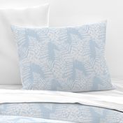 Painterly Ferns, beach house blue and white