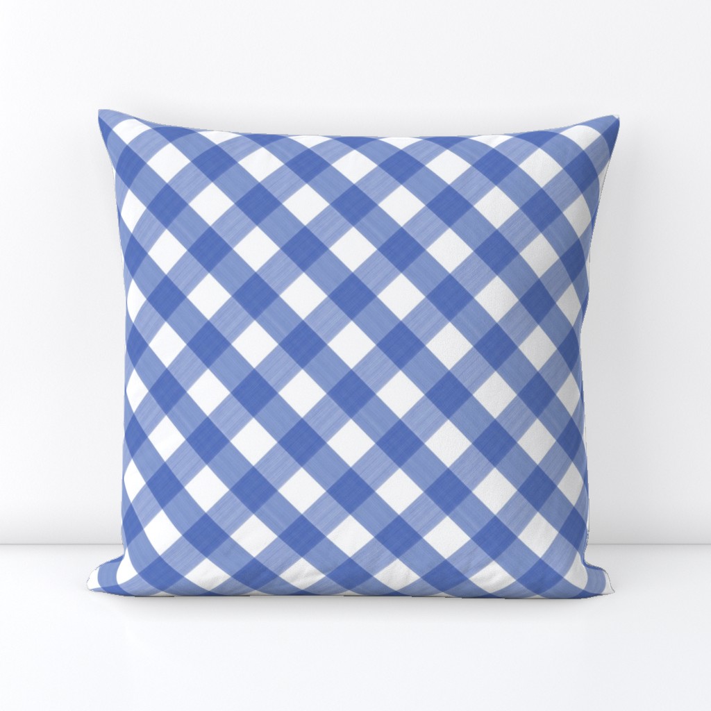 Diagonal Cobalt Blue 4 inch Buffalo Plaid