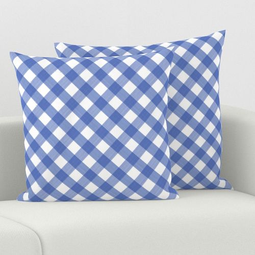 Diagonal Cobalt Blue 4 inch Buffalo Plaid