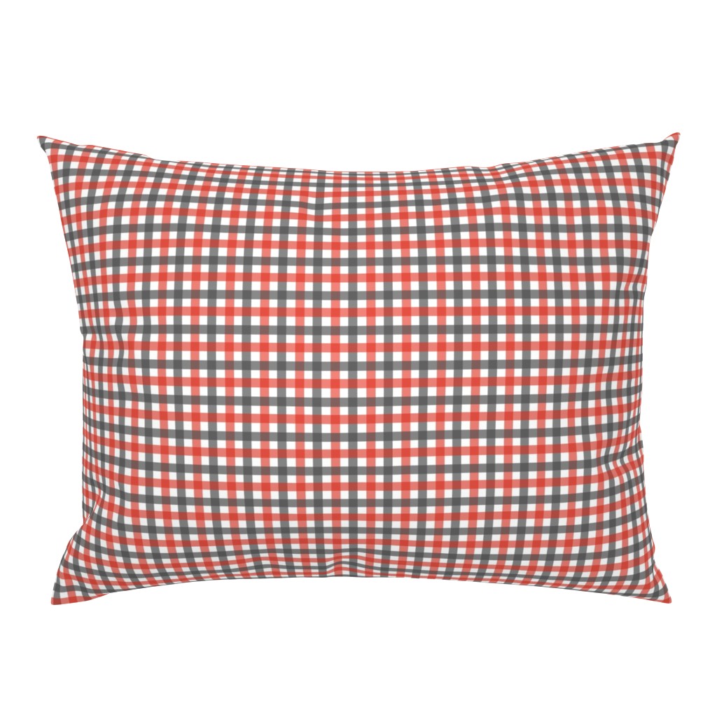 Gingham in Red and Charcoal