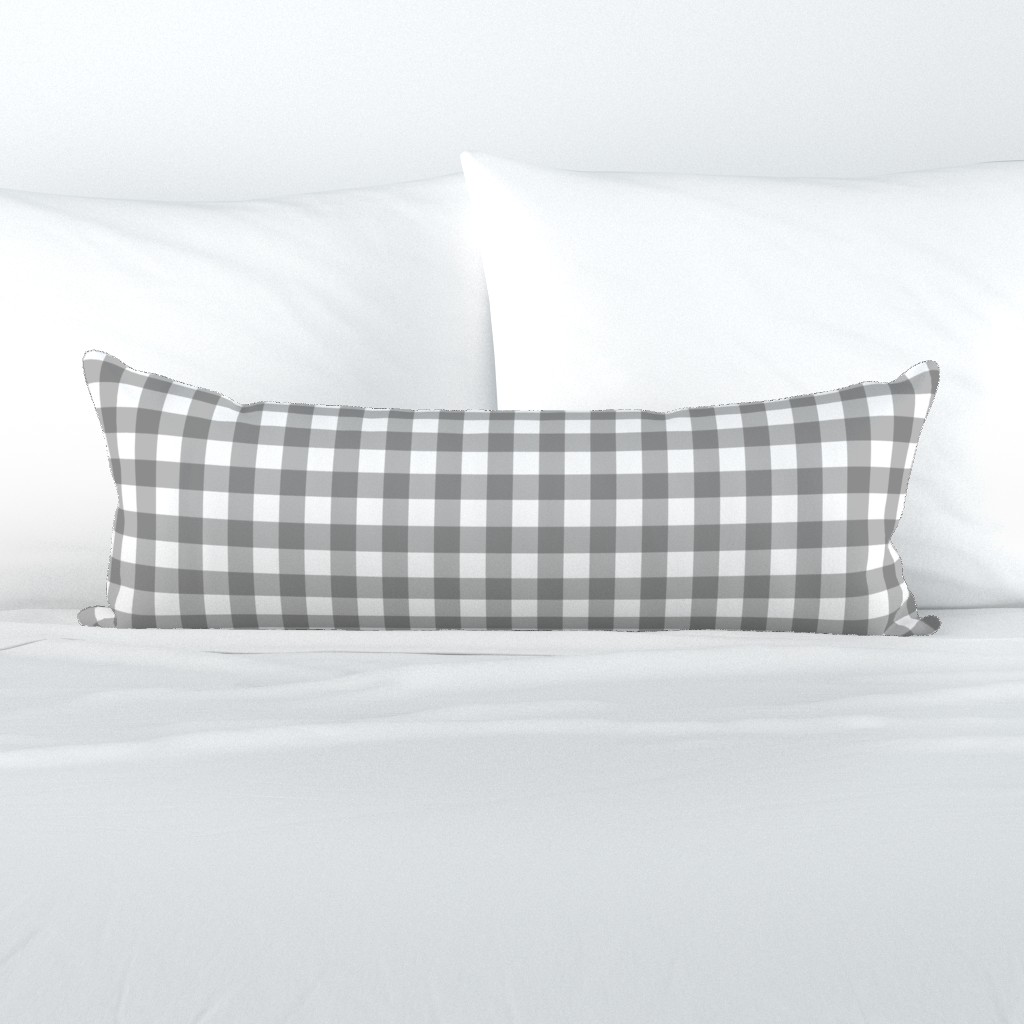 1” Gingham Check (steel + white)