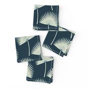 Boho Sunshine Palm Leaves on Midnight small scale