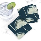 Boho Sunshine Palm Leaves on Midnight small scale