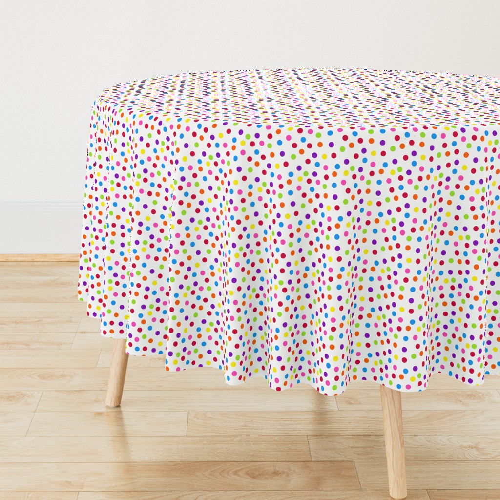 Playful Bright Rainbow Scattered Confetti Polka Dots l Birthday (small)