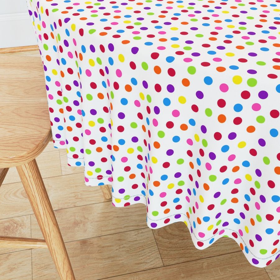 Playful Bright Rainbow Scattered Confetti Polka Dots l Birthday (small)