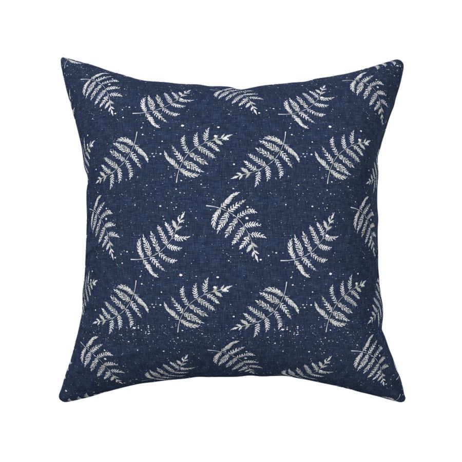 navy fern leaves with splatter