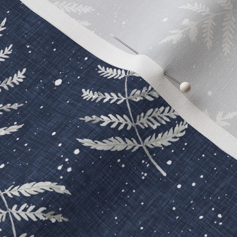 navy fern leaves with splatter