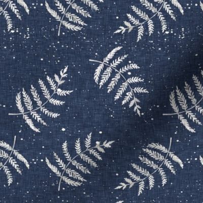 navy fern leaves with splatter