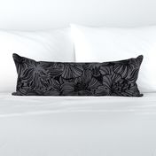 large lilies in dark mood on linen