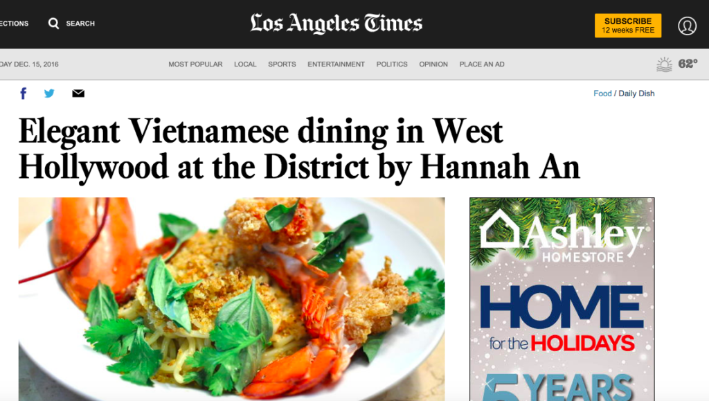 Elegant Vietnamese dining in West Hollywood at the District by Hannah An