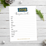 2018 This Year I Will Printable