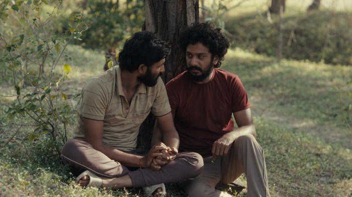 Bhushaan Manoj and Suraaj Suman in Sabar Bonda ("Cactus Pears").