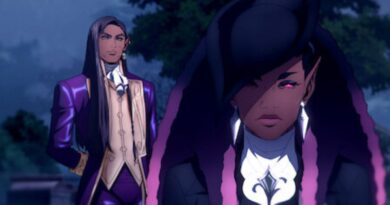 Castlevania: Nocturne screenshot of Orlox a male indigenous man (left) and Drolta a black woman (right)