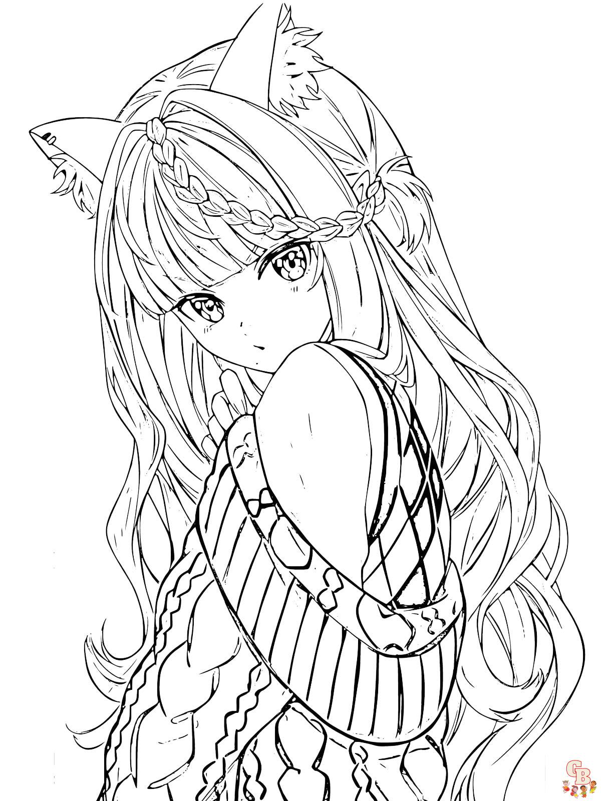 Aniyuki Anime Girls Coloring Page Coloring Pages, 59% OFF