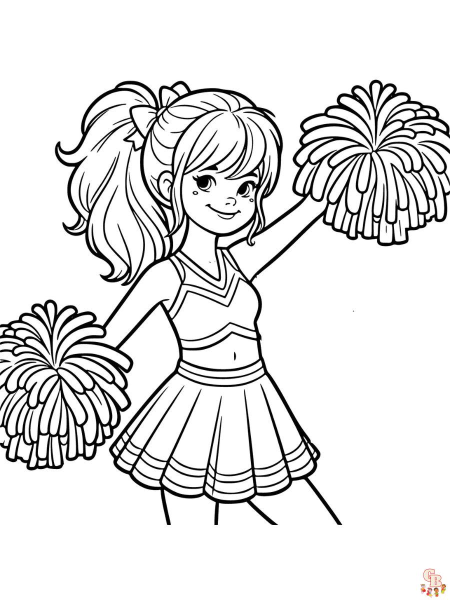 Printable Cheerleader Coloring Pages Free For Kids And Adults