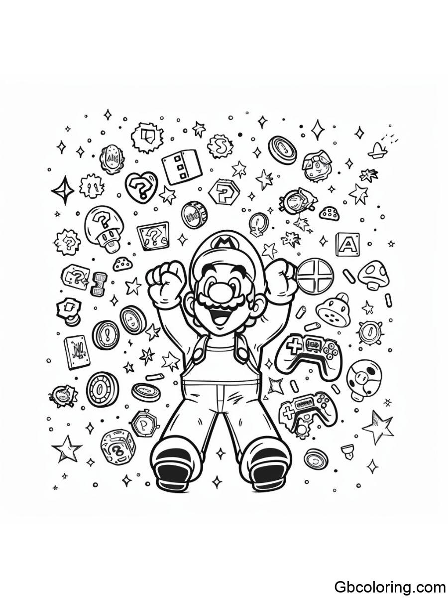 Video game coloring pages