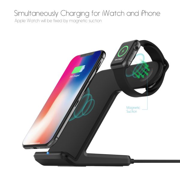 Fast 2in1 Qi Wireless Charger Dock for iPhone and watch