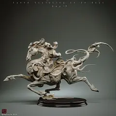 Speedsculpting in 26 days(16/26) Day-P, Zhelong Xu : Inspired from a very famous bronze horse statue in Han dynasty of Chinese history.

【马踏飞燕2019】