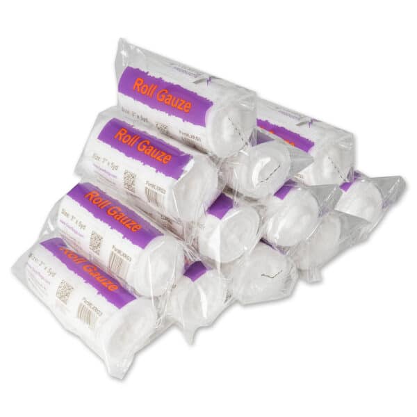 lightning x conforming stretch gauze roll rolled roller bandage 3" x 4.1yd individually wrapped pack of 12 rolls