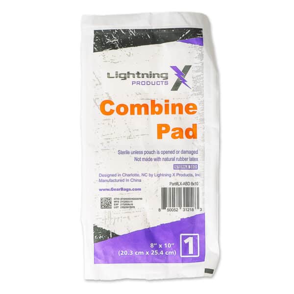 lightning x abd abdominal combine trauma gauze pad spongue 8x10 8" x 10" stop the bleed dressing, single or pack of 24