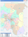 Madison County Wall Map Color Cast Style