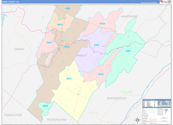 Hardy County, WV Wall Map