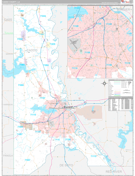 Road Map Of Caddo Parish