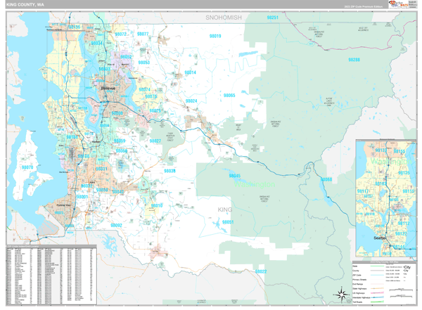 King County, WA Wall Map