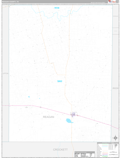 Reagan County, TX Wall Map