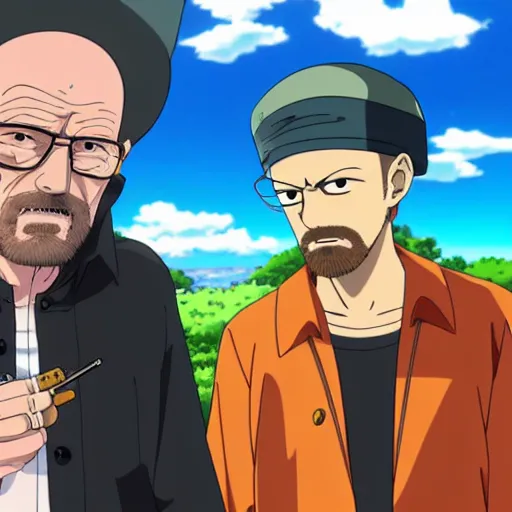 KREA - walter white smoking a joint with jesse pinkman, in One Piece ...