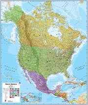 Newfoundland and Labrador On a Large Wall Map of North America